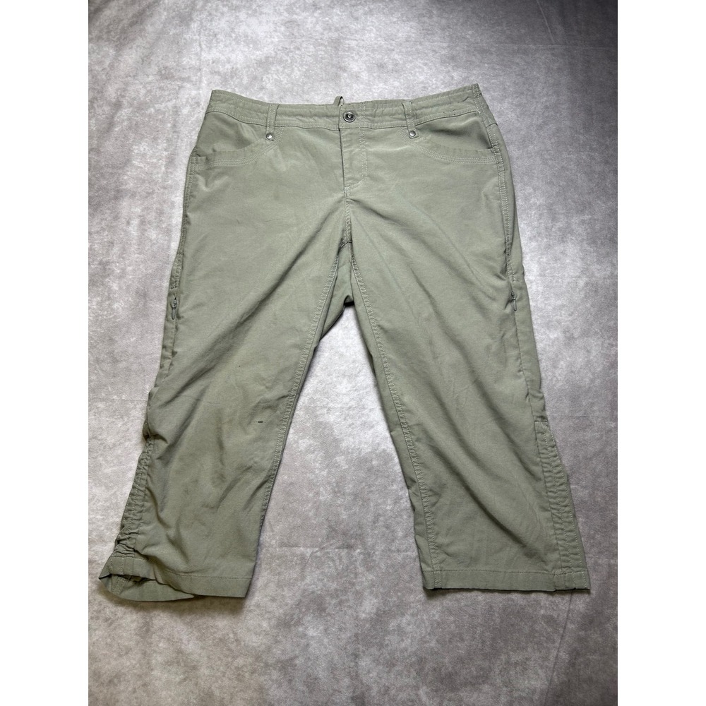 Kuhl Womens Capri Hiking Pants 10 Green Sage Outdoor Utility Trekking 1150